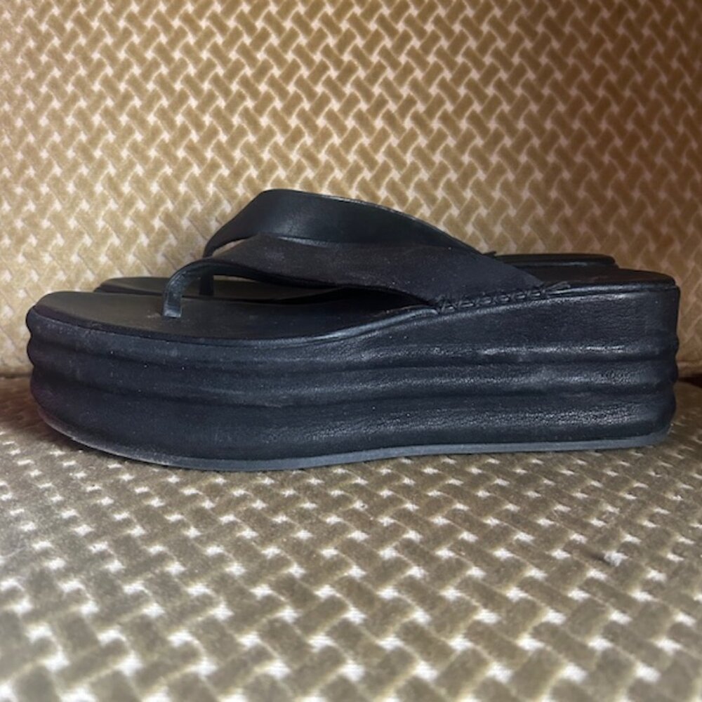 Free People Black Platform Thong Mules - Picture 5 of 14